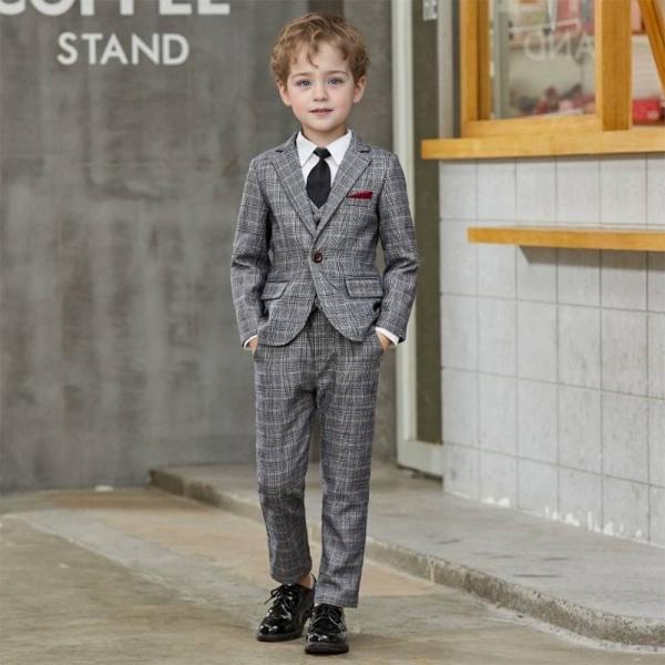 그레이 하운드투스 글렌체크 정장 턱시도 풀세트