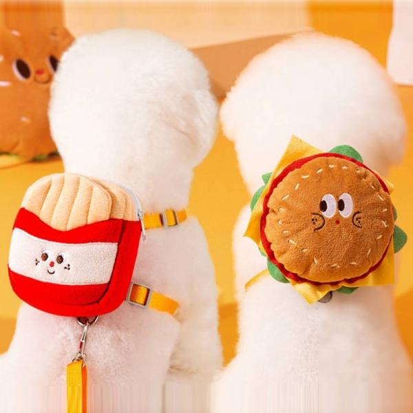 귀여운 웃는 가방 백팩 햄버거 가슴줄 리드줄 하네스 애니