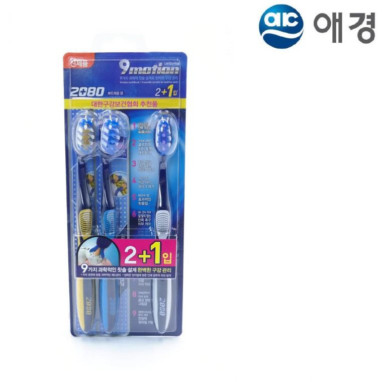 애경 2080 나인모션 칫솔 3개입 부드러운모