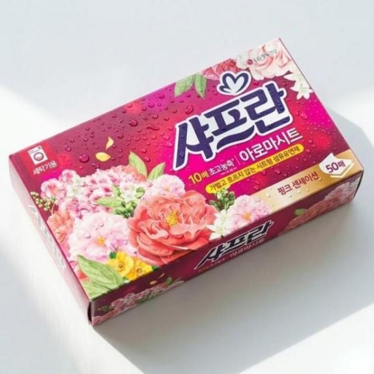 싱그러운 50매 시트형 섬유유연제 그린 플로럴향