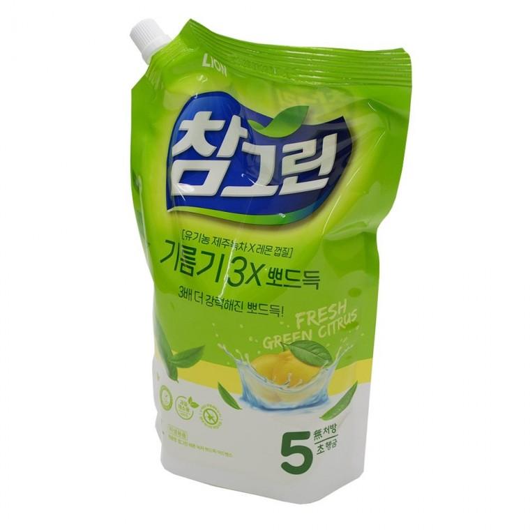 참그린 기름기뽀드득 주방세제 1.2L 리필