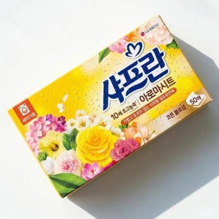 깨끗한 포근하고 코튼 머스크향 섬유유연제 50매 시트