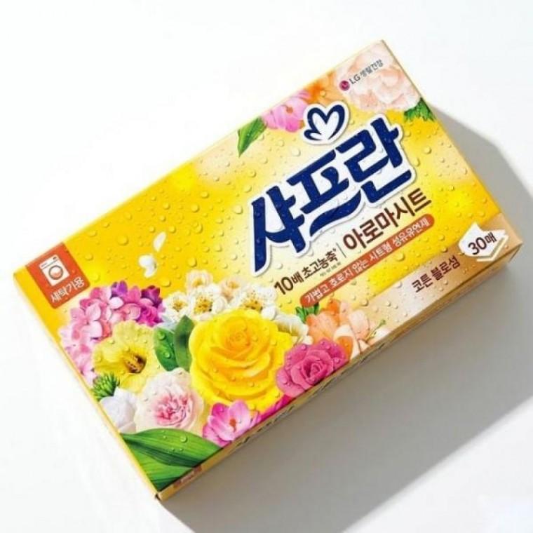 코튼 머스크향 섬유유연제 시트 포근하고 깨끗한 30매