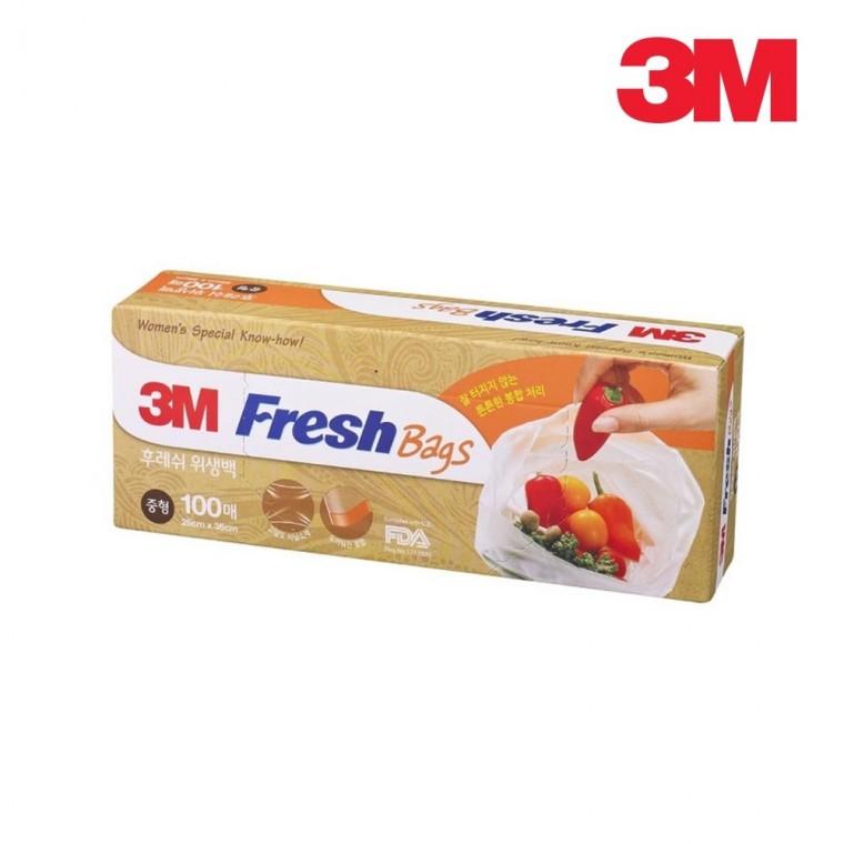 3M 후레쉬백 일회용 비닐 위생백 중형 25x35cm 100매