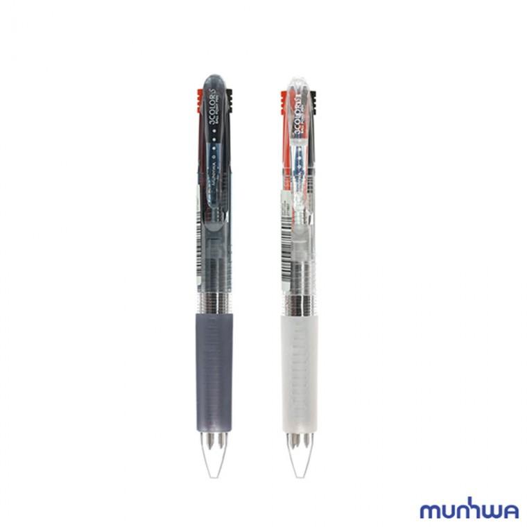 문화 3색 볼펜 S 0.7mm 6개입