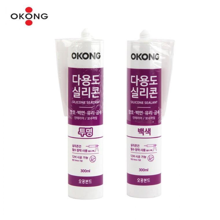 오공 다용도 실리콘 실란트 300ml 투명 백색 택1