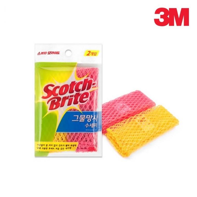 3M 스카치브라이트 그물망사 수세미 2매입