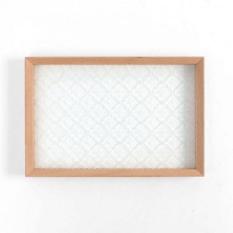 유리트레이 엔틱 플라워 내추럴 30x20cm