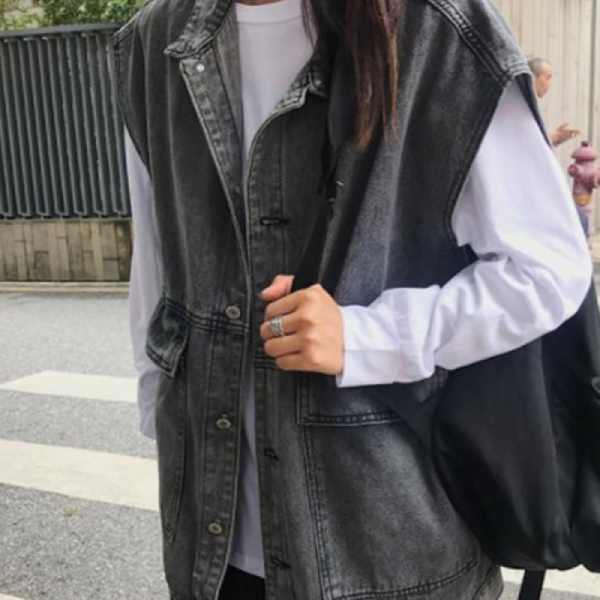 블랙진 데일리 시크하고 도도한 오버핏 베스트