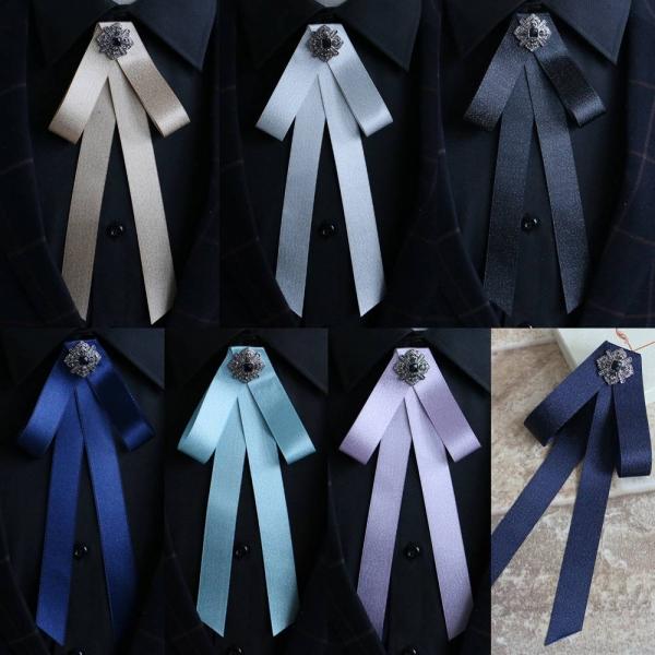 리본 브로치 사각큐빅 교복 정장 넥타이(7color) 교복