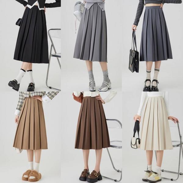 하이웨스트 A라인 플 롱치마(6color) 교복 학생복