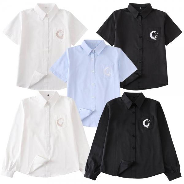 문레빗 자수 여자 각카라 교복셔츠(반팔or긴팔) 교복