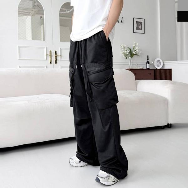 JMM MSF2009 남자스트링 지퍼카고 트레이닝 와이드팬츠