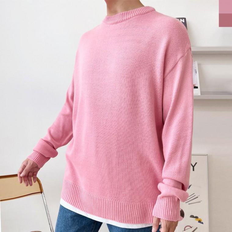 2LYAN 1042 남자는핑크니트티 지큐 남성 봄가을가디건 브이넥가디건 스웨터 흐 가디건 별 니트 도트 하트