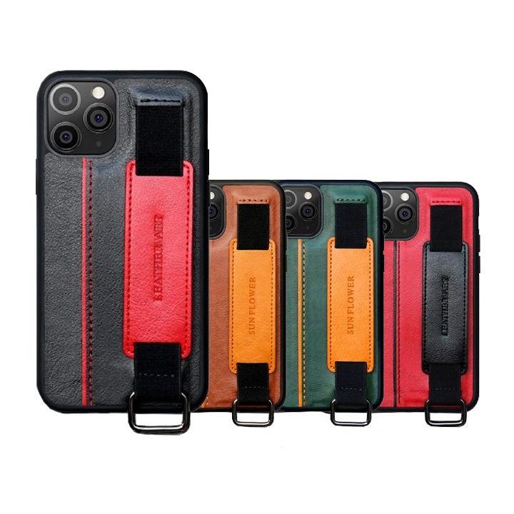 SUN플라워 밴딩 핸드그립 PU가죽 범퍼 휴대폰 케이스 / iPhone16 15외 아이폰 Series 모음