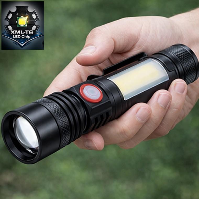XMLT6 COB LED 멀티 야외 줌 캠핑 랜턴 손전등 후레쉬 DJD518C