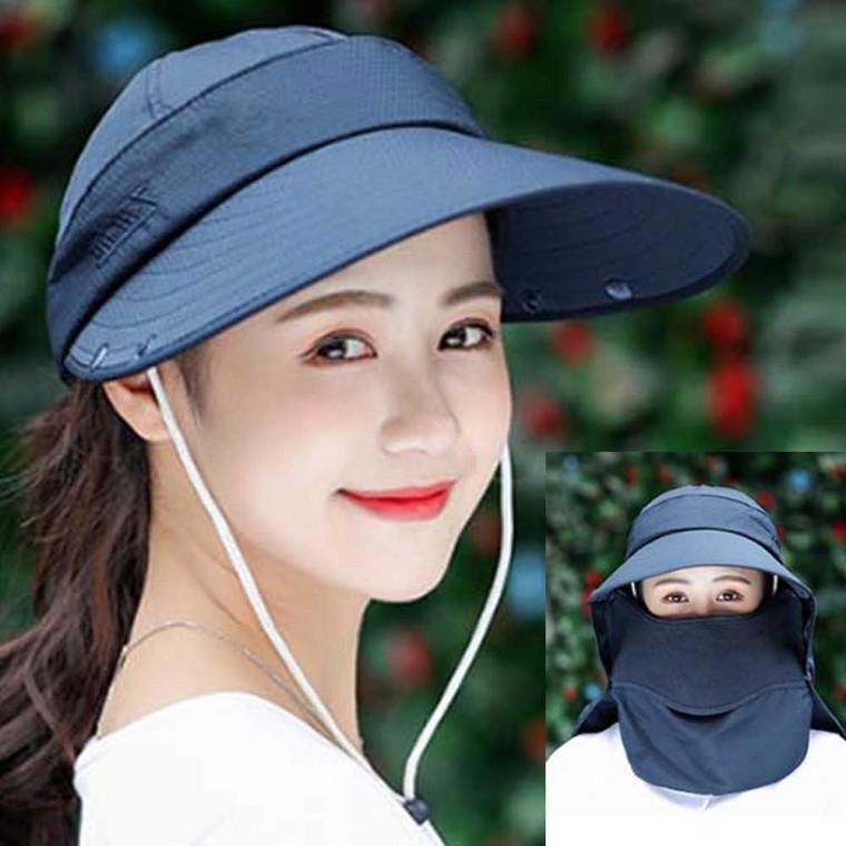 그늘 일모 걷기 모자 마스크 야외 휴가 해변 예쁜
