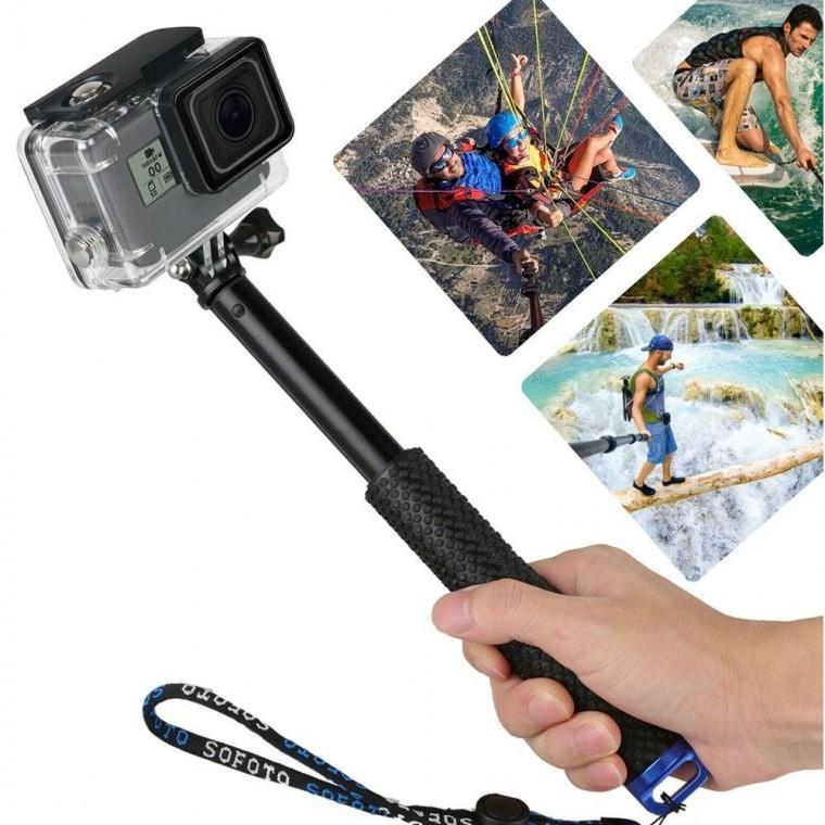 DJI 오즈모 액션 호환 액션캠 4단 셀카봉 모노포드 폴 그립