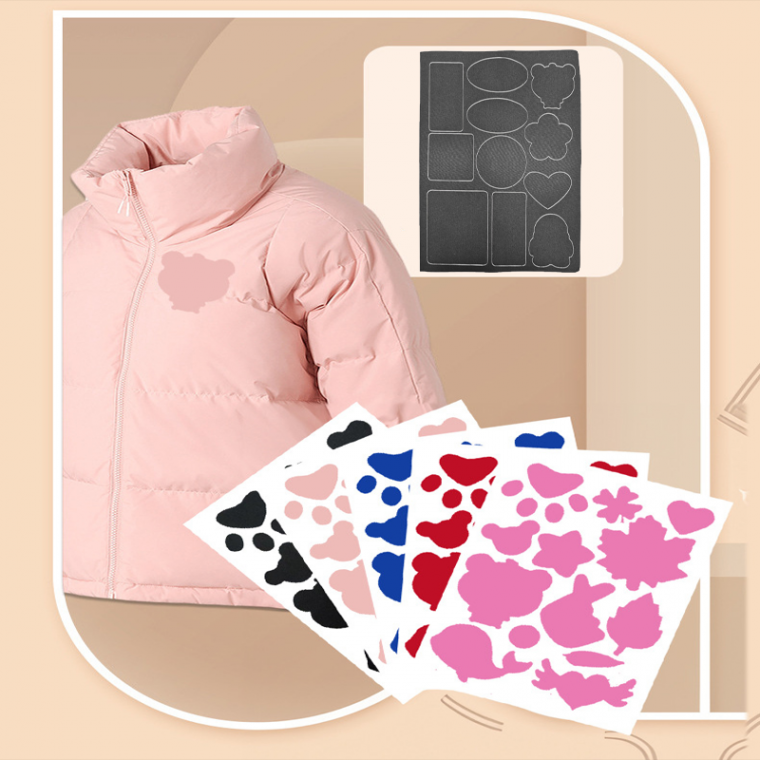 의류 수선 스티커형 와펜 메꿈 패치 블랙