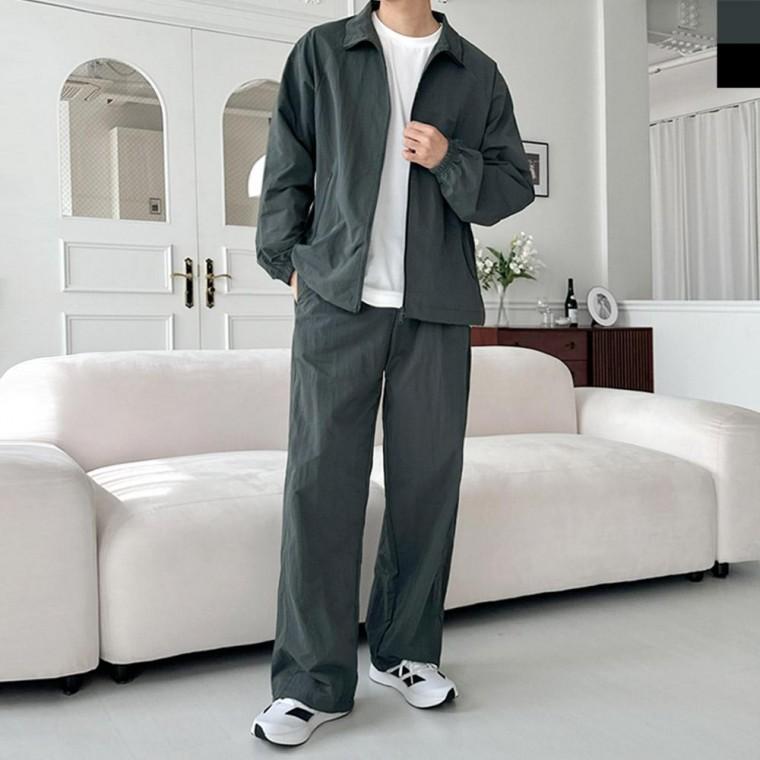 GQQ SF1034M 남자 나일론 바지 스트링 조거 와이드 일자 면 여성 남성 팬츠 일자 바지 면바지 데님 스키니