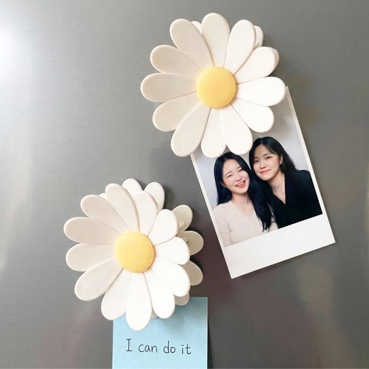데이지 꽃 모양 냉장고 자석 집게 현관문 주방 인테리어 소품 다용도 클립