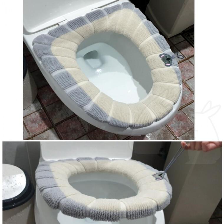 변기시트 패드 베이지 따뜻한 위생 붙이는 극세사 동절기