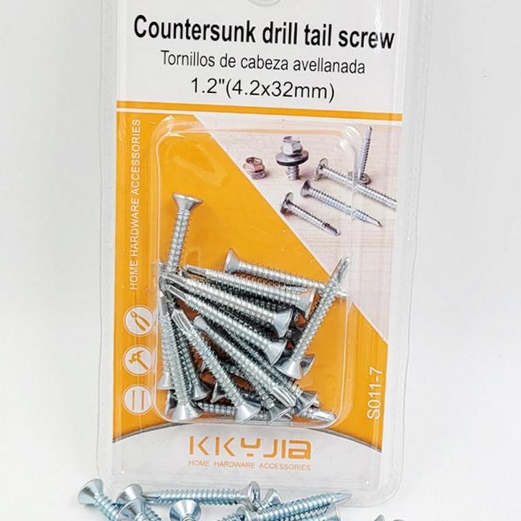 20PCS 납작머리 피스 32mm 십자드릴피스 십자못 철판피스 나사못 나사산