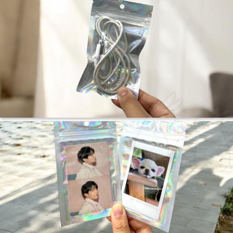 포장 지퍼백 8x13 100P 홀로그램 화장품 선물 구디백 키링