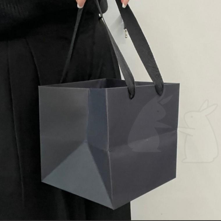 종이가방 미니 포장 바닥넓은 튼튼한 블랙 고급