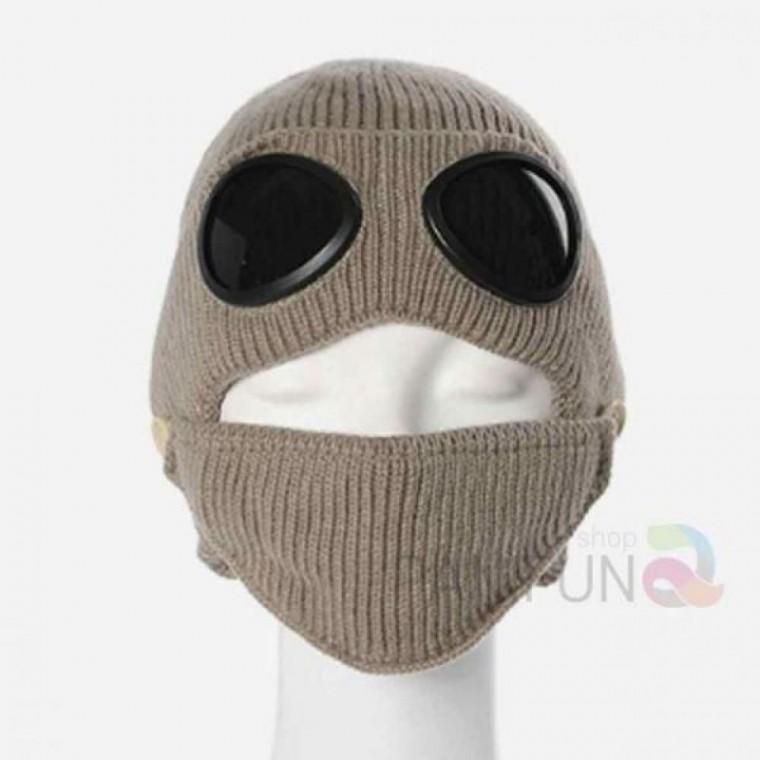 니트마스크모자 고글비니 방한모 마스크 방한니트모자 일체형니트모자 캐주얼비니모자 베이지