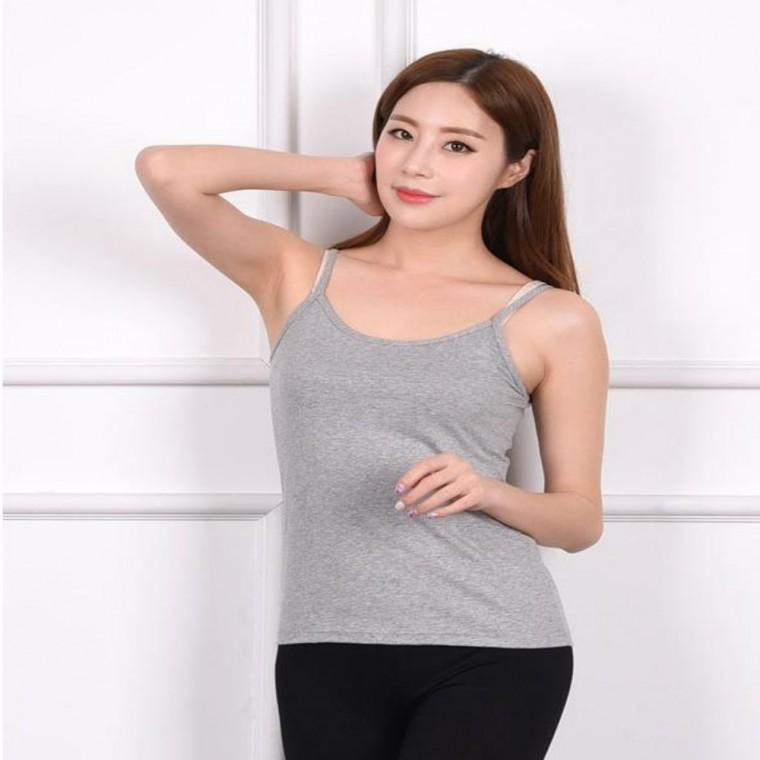 면스판 여성 끈나시 베이지나시 기본이너나시 스판나시