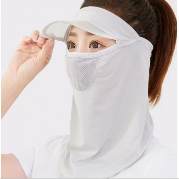 선캡마스크 자외선 햇빛 차단 선캡 얼굴 가리개 쿨 마스크 아웃도어 둘레길걷기 등산