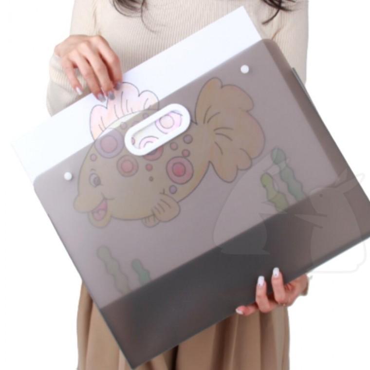 손잡이 화일케이스 블랙 A3 포켓파일 보관함 정리 8절지 문서