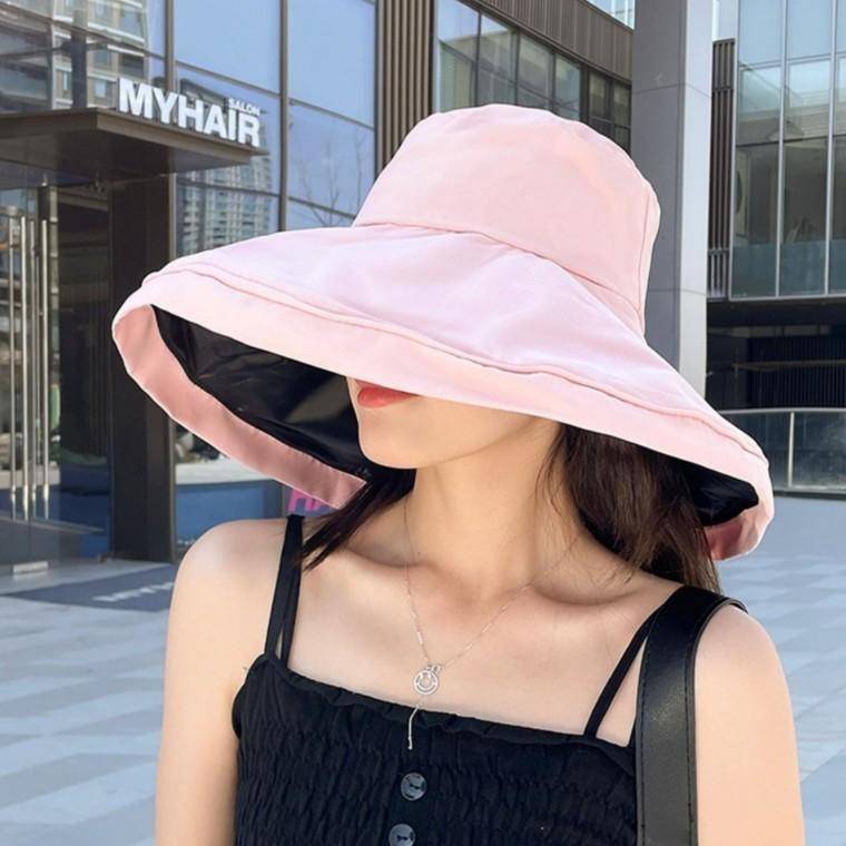 버킷햇 자외선 차단 모자 핑크 와이드 피셔맨 벙거지 여성 여자 여름 챙넓은 햇빛 여신