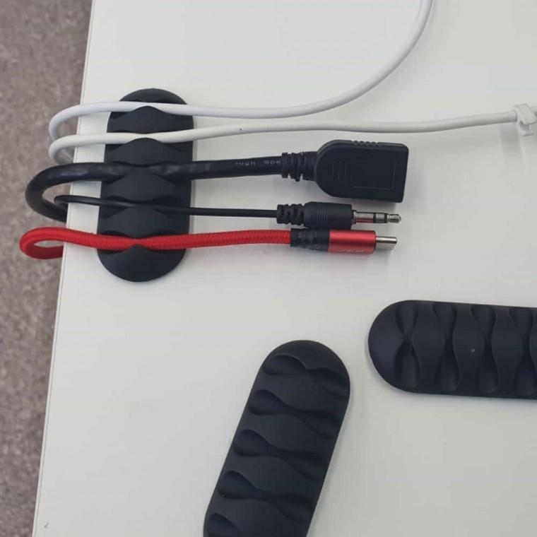 케이블 홀더 5구 블랙 전기선정리 컴퓨터선정리