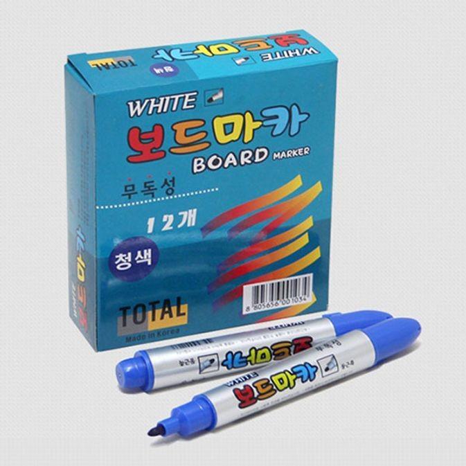 칠판 보드 마카 화이트 보드펜 마카펜 파랑 12P