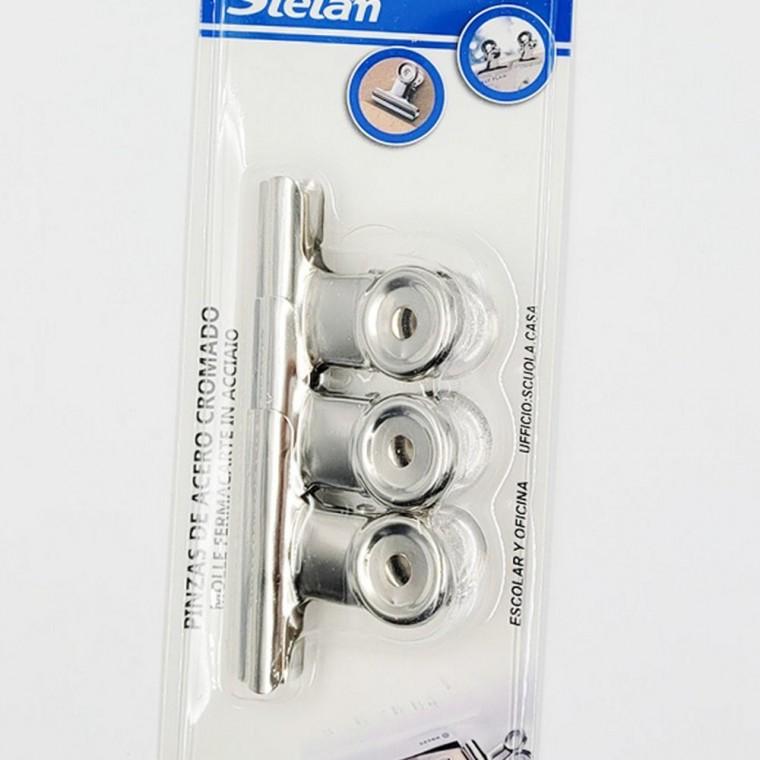 3PCS 스틸 집게 50mm 메모홀더 철클립 봉지집게 서류클립 철집게