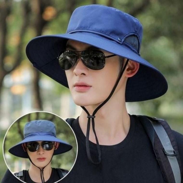 여름 나일론 사파리 아웃도어 챙 남성 등산 모자