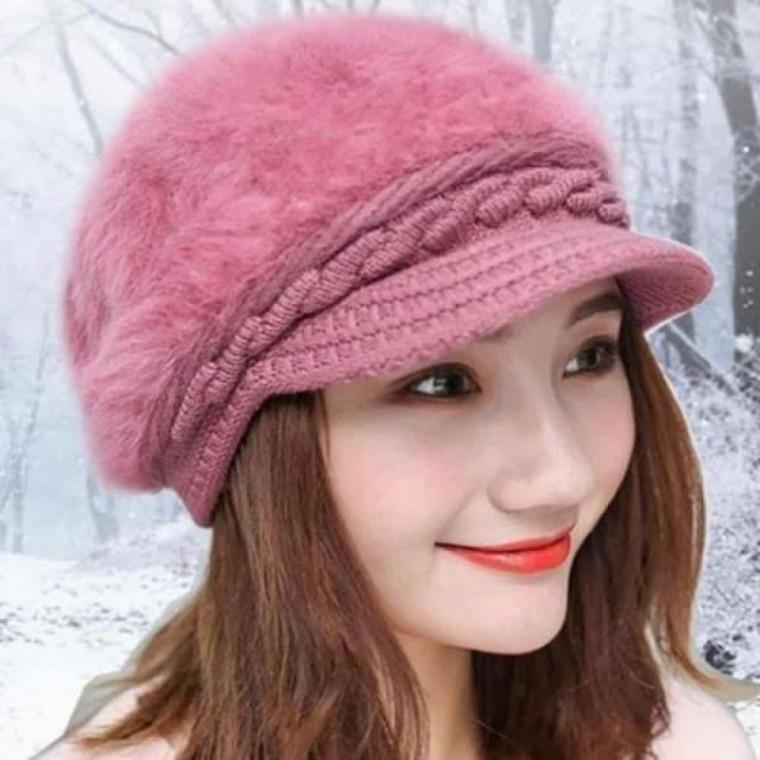 여성비니모자 겨울 모자 낚시모자 앙고라 여자비니