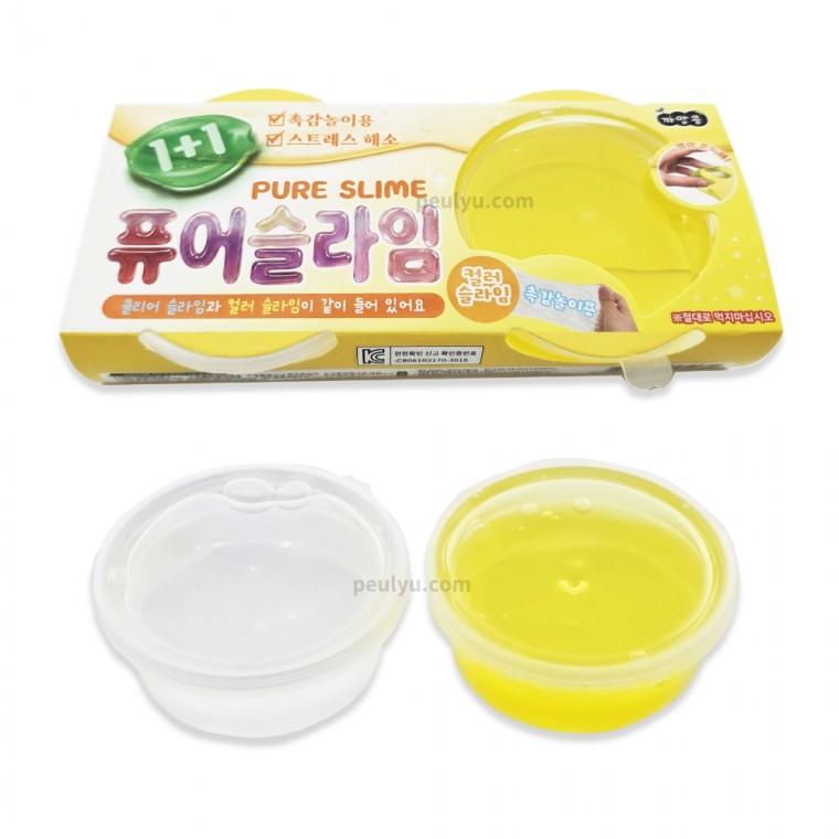 플유 1+1 퓨어 슬라임 낱개1개 투명슬라임 스트레스볼 촉감놀이 스트레스해소