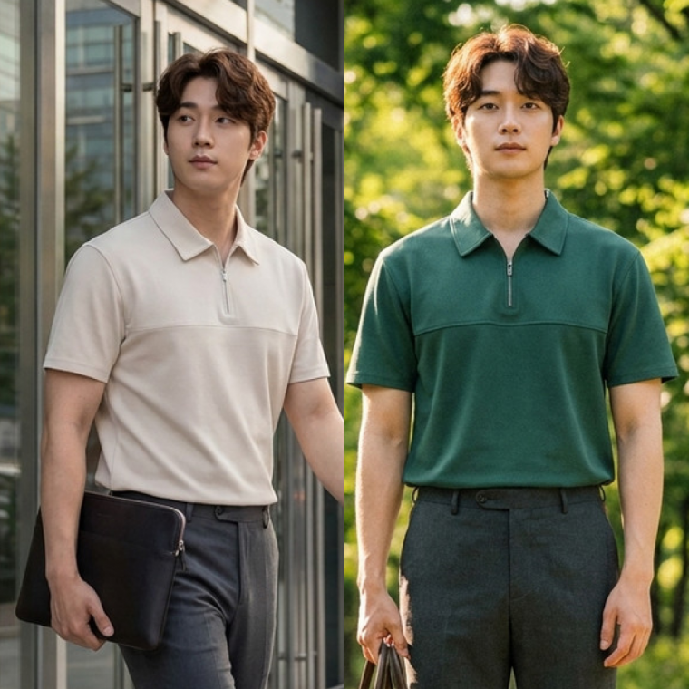 남자카라티 아이스 쿨링 반집업 지퍼 반팔 카라 티셔츠 드라이핏 무지티 쿨티