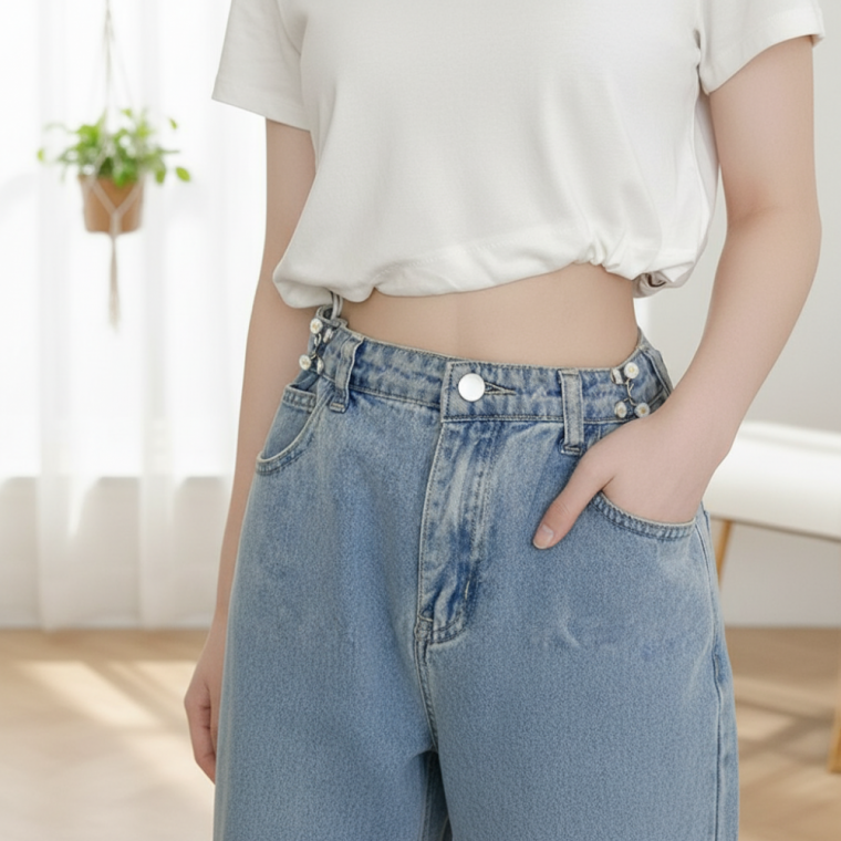 바지 허리 줄이기 단추 셀프 수선 핀 청바지 사이즈 조절 클립