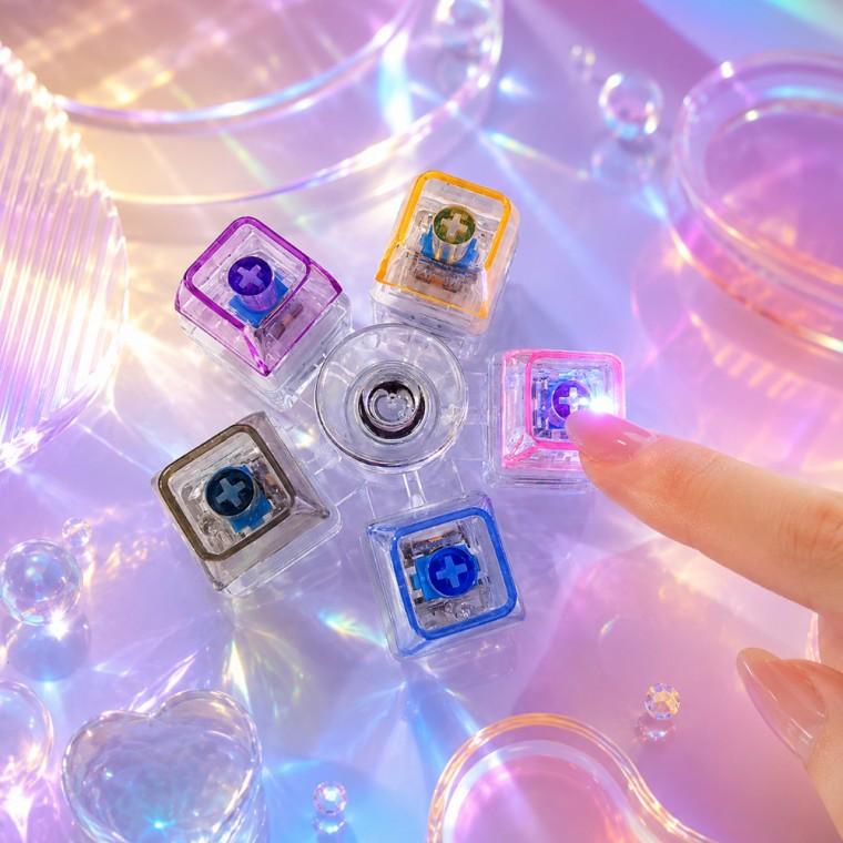 LED 5구 스피너 불빛 키캡 클릭커 키링