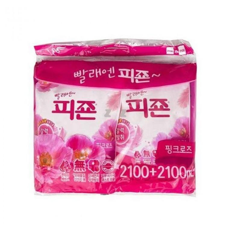 섬유유연제 2.1L(2P) 리필 핑크로즈 살균 냄새제거