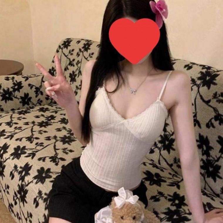 로맨틱 레이스 여성 브이넥 나시 끈나시 슬리브리스