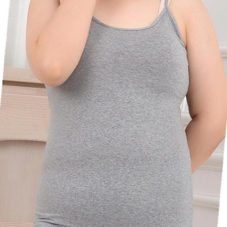 빅사이즈 면스판 끈나시 여성롱나시 여름끈나시