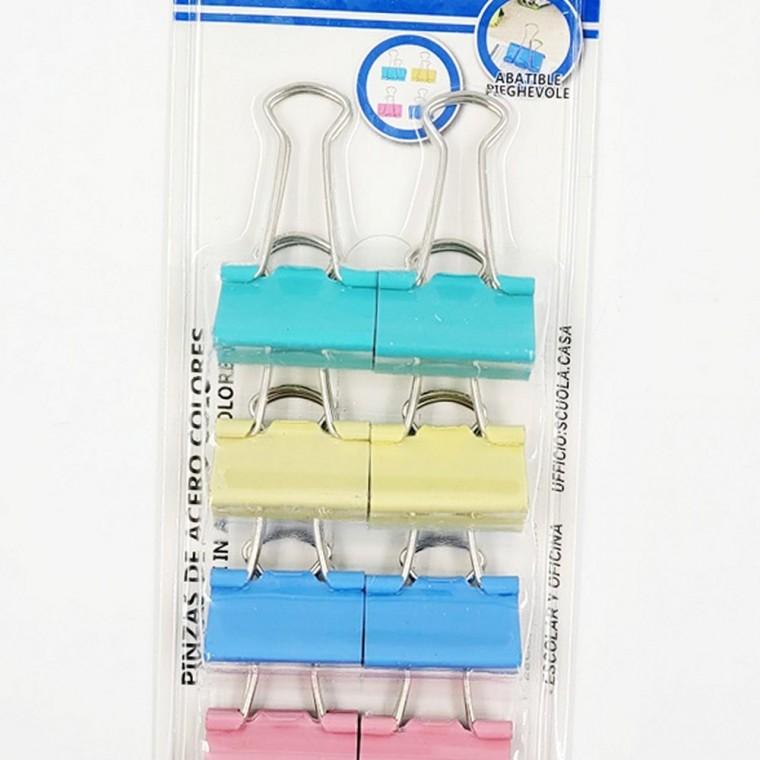 8PCS 파스텔 집게 25mm 바인더클립 노트집게