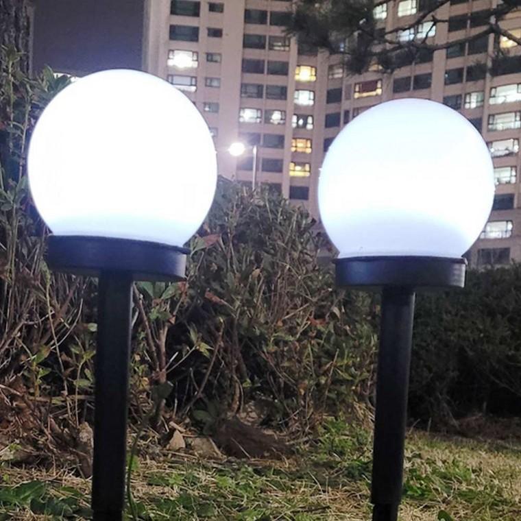 2개 태양광 원형 조명 세트 실외조명 경관조명