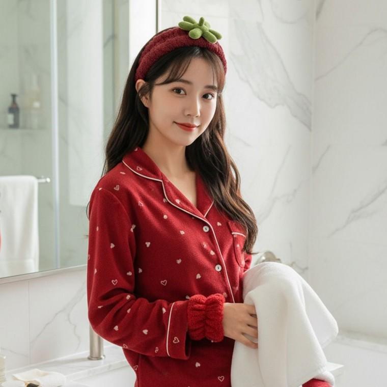 세안 세수 목욕 헤어 밴드 극세사 멋쟁이 토마토 헤어밴드