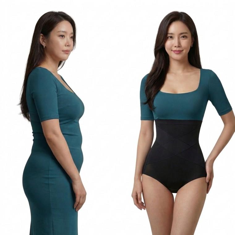 강력 압박 뱃살 보정 여성 속옷 X압박 똥배쏙 거들 여자 속바지 힙업 팬티 이너웨어